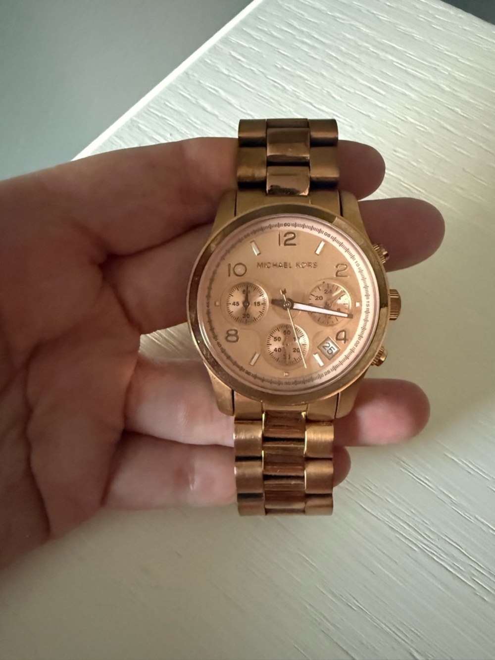 Michael Kors Rose Gold Women's Bracelet Chronograph Watch